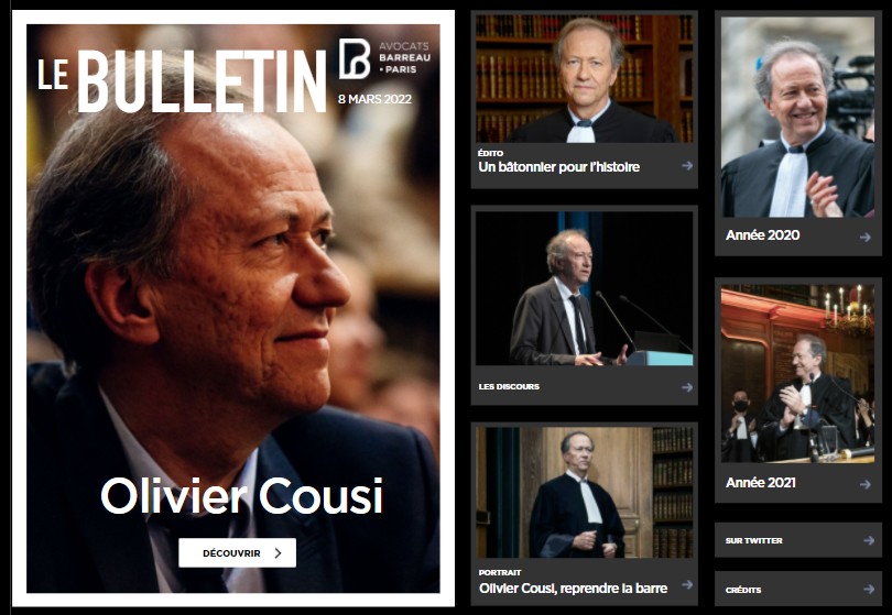 Bulletin du barreau spécial Olivier Cousi