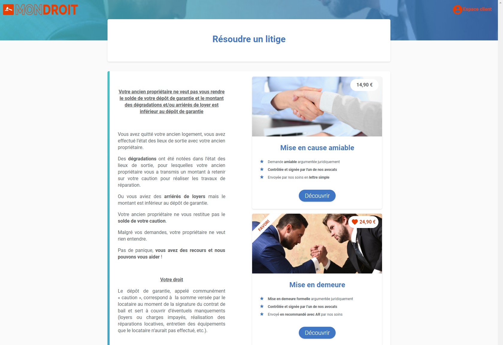 mondroit litige
